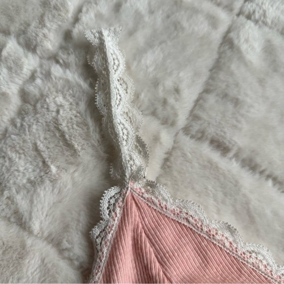 Victoria's Secret | Pink & Cream Ribbed Sleep Bralette | Size Medium - Picture 6 of 12